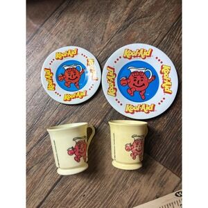 Vintage Kool-Aid Collection, 2 Metal Plates Children's Tin Plate for Play
